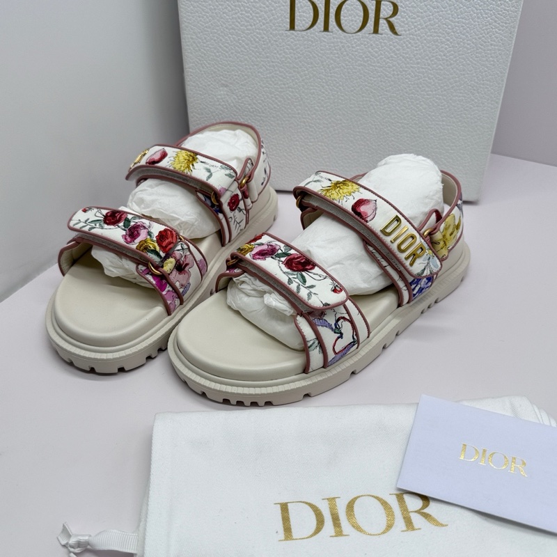 迪奧/Dior 白色科技面料多色 Florilegio 圖案  38碼 Act花卉限量款 魔術貼-0