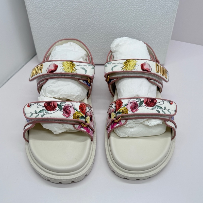 迪奧/Dior 白色科技面料多色 Florilegio 圖案  38碼 Act花卉限量款 魔術貼-1