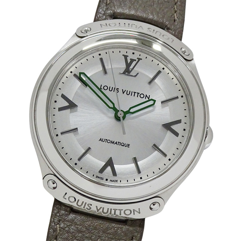 路易威登 (Louis Vuitton) 男士腕錶品牌 Fifty Five 自動上鍊 AT 不鏽鋼 SS 皮革 Q6G20 圓形拋光-0