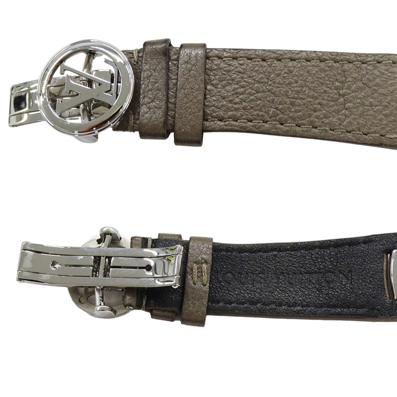 路易威登 (Louis Vuitton) 男士腕錶品牌 Fifty Five 自動上鍊 AT 不鏽鋼 SS 皮革 Q6G20 圓形拋光-3