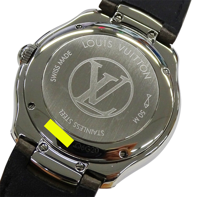 路易威登 (Louis Vuitton) 男士腕錶品牌 Fifty Five 自動上鍊 AT 不鏽鋼 SS 皮革 Q6G20 圓形拋光-6