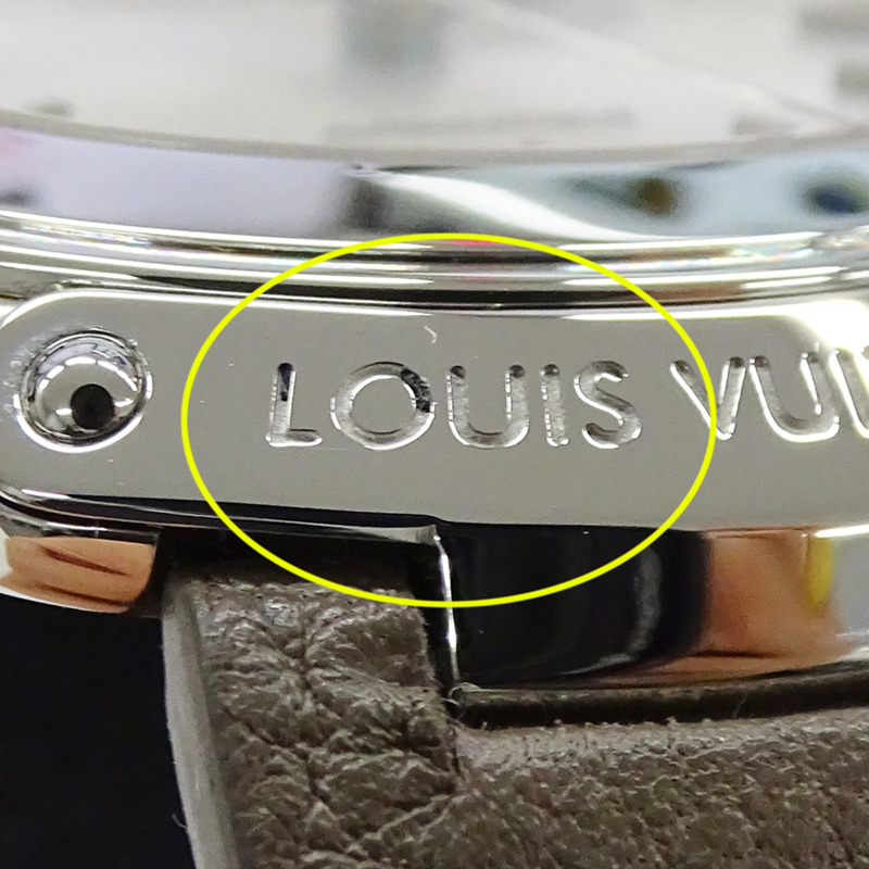 路易威登 (Louis Vuitton) 男士腕錶品牌 Fifty Five 自動上鍊 AT 不鏽鋼 SS 皮革 Q6G20 圓形拋光-10