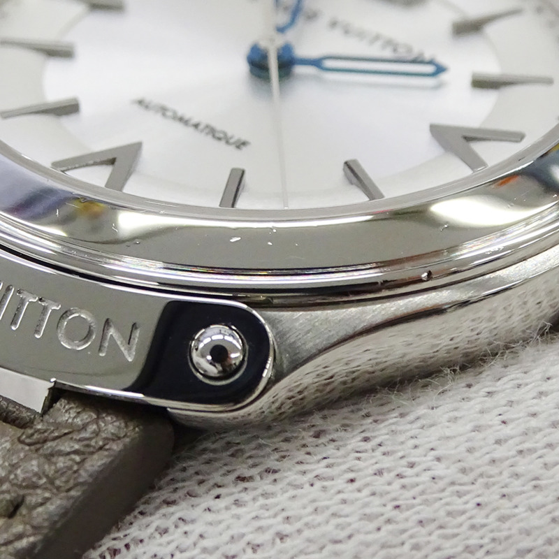 路易威登 (Louis Vuitton) 男士腕錶品牌 Fifty Five 自動上鍊 AT 不鏽鋼 SS 皮革 Q6G20 圓形拋光-12