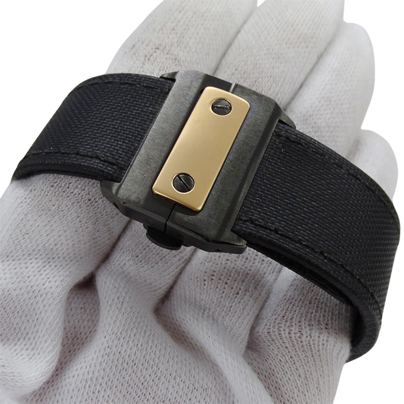 卡地亞男士腕錶，Santos 100 LM，自動機芯，不鏽鋼（SS），玫瑰金（750PG），尼龍皮錶帶，W2020009，黑色，拋光。-4