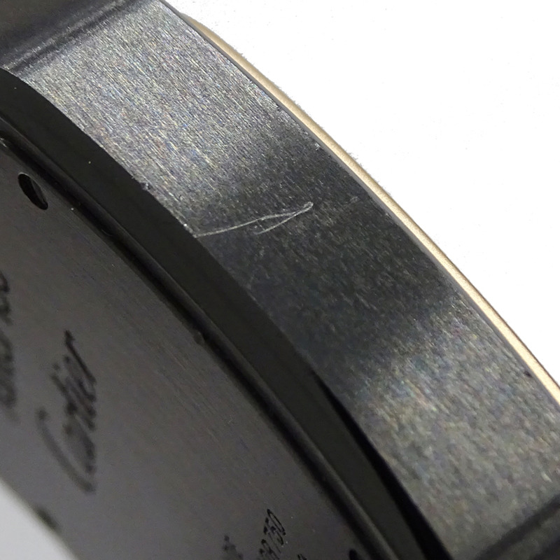 卡地亞男士腕錶，Santos 100 LM，自動機芯，不鏽鋼（SS），玫瑰金（750PG），尼龍皮錶帶，W2020009，黑色，拋光。-9