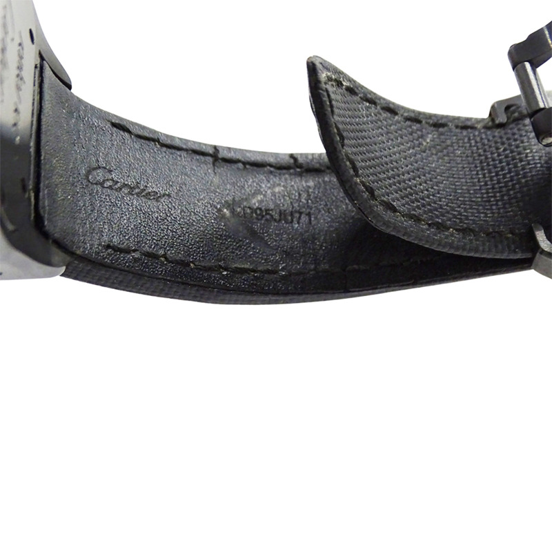 卡地亞男士腕錶，Santos 100 LM，自動機芯，不鏽鋼（SS），玫瑰金（750PG），尼龍皮錶帶，W2020009，黑色，拋光。-11