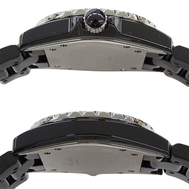 香奈兒 J12 男士自動日期腕錶，不鏽鋼 (SS) 錶殼搭配黑色陶瓷錶殼，型號 H0685，拋光。-2