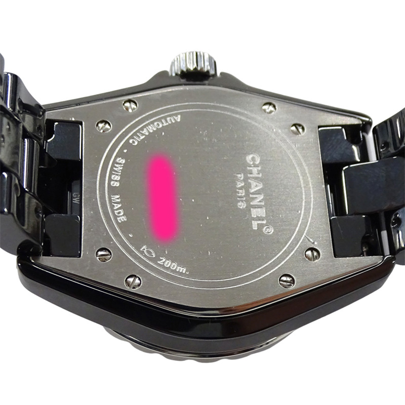 香奈兒 J12 男士自動日期腕錶，不鏽鋼 (SS) 錶殼搭配黑色陶瓷錶殼，型號 H0685，拋光。-7