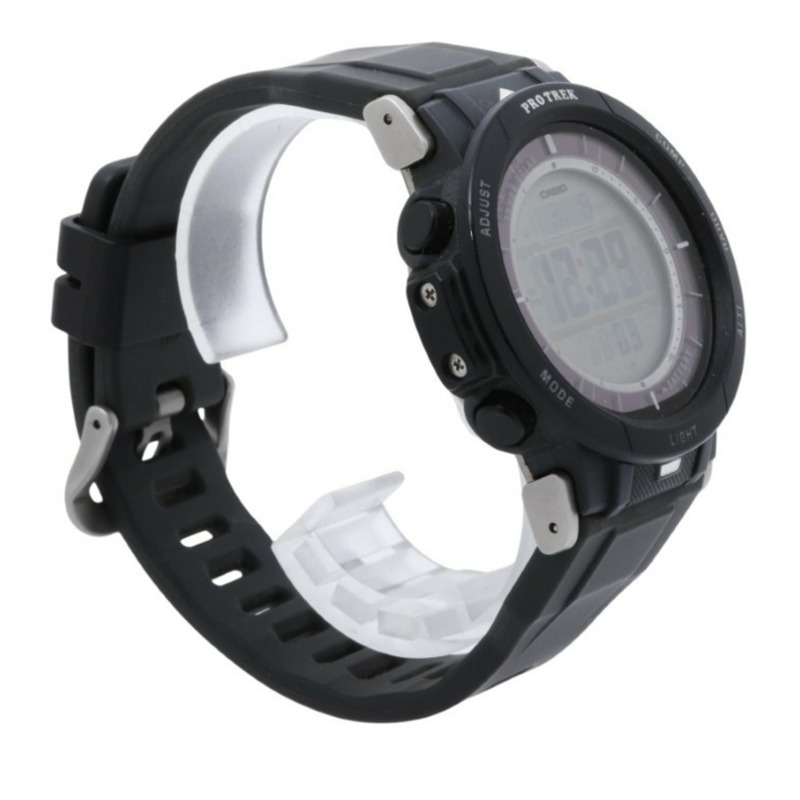 卡西歐 PRO TREK Climber 系列 PRG301JF 黑色樹脂 Dura-Soft 錶帶男士數位手錶-2