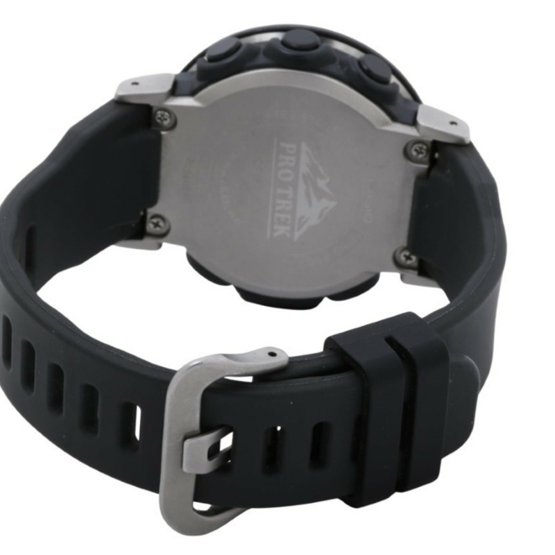 卡西歐 PRO TREK Climber 系列 PRG301JF 黑色樹脂 Dura-Soft 錶帶男士數位手錶-4