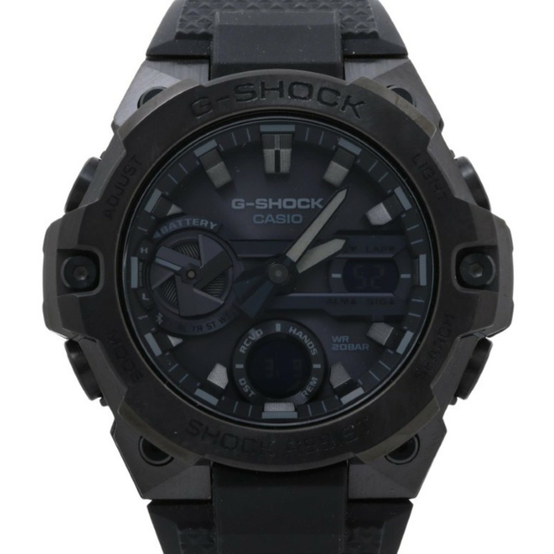 卡西歐 G-SHOCK GSTEEL GSTB400 系列 GSTB400BB1AJF 黑色樹脂/不鏽鋼男士手錶-0