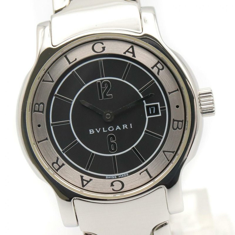 寶格麗 (Bulgari) Solo Tempo 系列腕錶，精鋼材質，女士款，黑色，ST29S-2