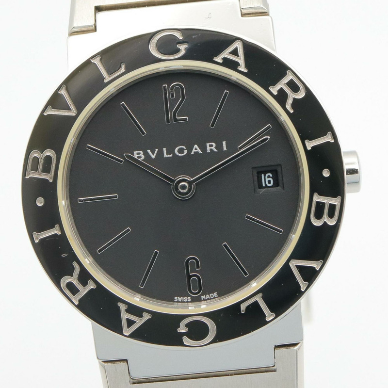 寶格麗 (Bulgari) BVLGARI 女士黑色不鏽鋼腕錶 BB26SS-2