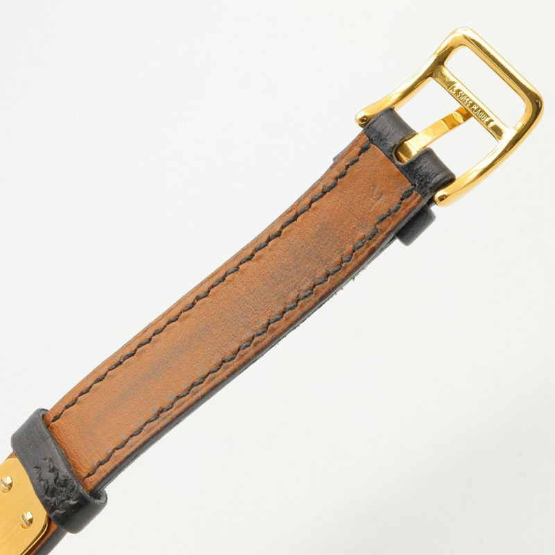 愛馬仕 Kelly 女士腕錶,鍍金 (GP),皮革錶帶,黑色,KE1.201-14