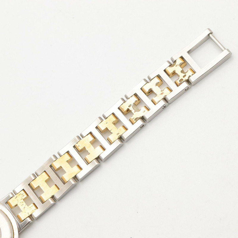 愛馬仕 Clipper 系列腕錶，鍍金不鏽鋼材質，女士款，白色，CL2.440-12