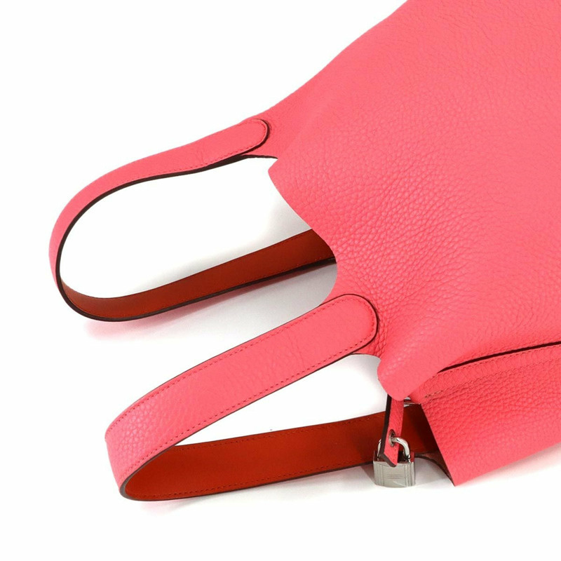 Hermes Picotin Lock Eclat 22 毫米手提包,Taurillon Clemence 皮革,Rose Azalee,Terre Batue,Y Stamp。-3