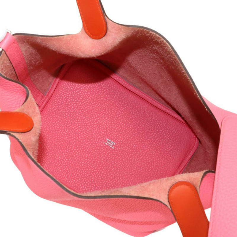 Hermes Picotin Lock Eclat 22 毫米手提包,Taurillon Clemence 皮革,Rose Azalee,Terre Batue,Y Stamp。-4