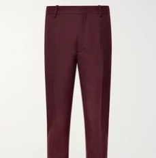 Alexander McQueen burgundy wool slim dress pants 西褲