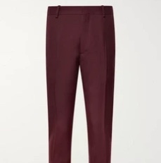 Alexander McQueen burgundy wool slim dress pants 西褲-0