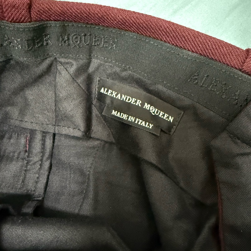 Alexander McQueen burgundy wool slim dress pants 西褲-3