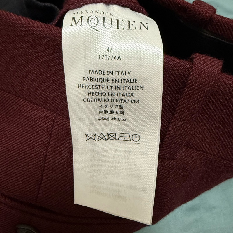 Alexander McQueen burgundy wool slim dress pants 西褲-4