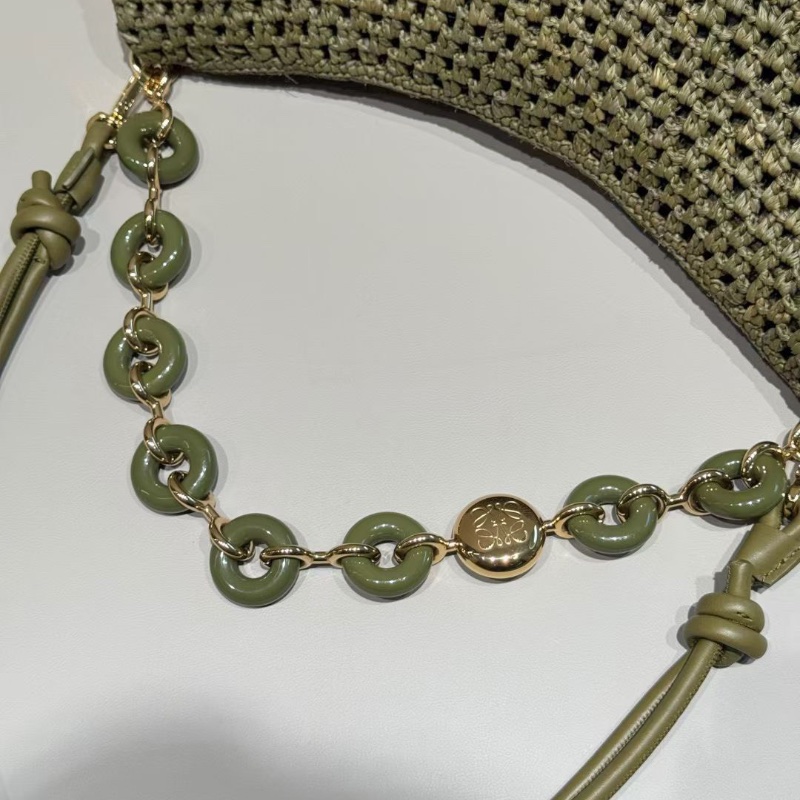 LOEWE 25新款 Ola 墨綠色 中號26*13*9cm 99新配件塵袋-4