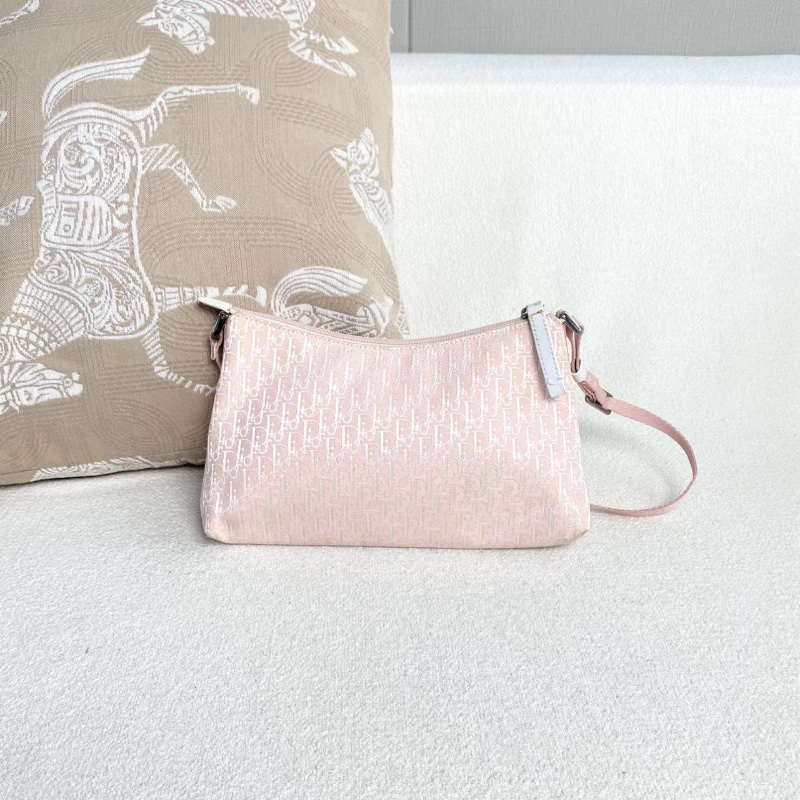 Dior老花麻將包 粉色 24*14*5 98新配件塵袋-2