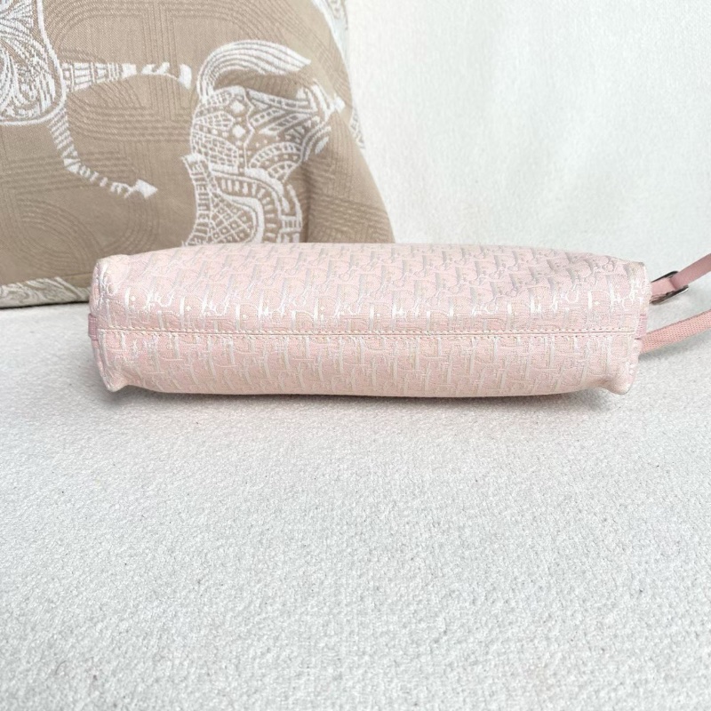 Dior老花麻將包 粉色 24*14*5 98新配件塵袋-5