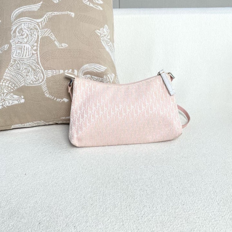 Dior老花麻將包 粉色 24*14*5 98新配件塵袋-6