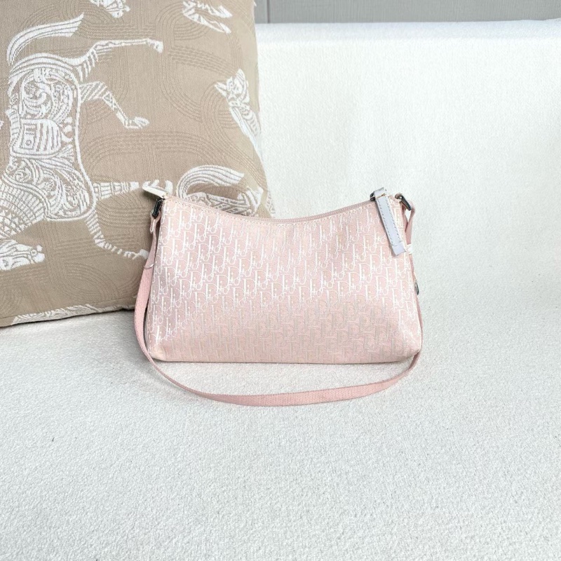 Dior老花麻將包 粉色 24*14*5 98新配件塵袋-7