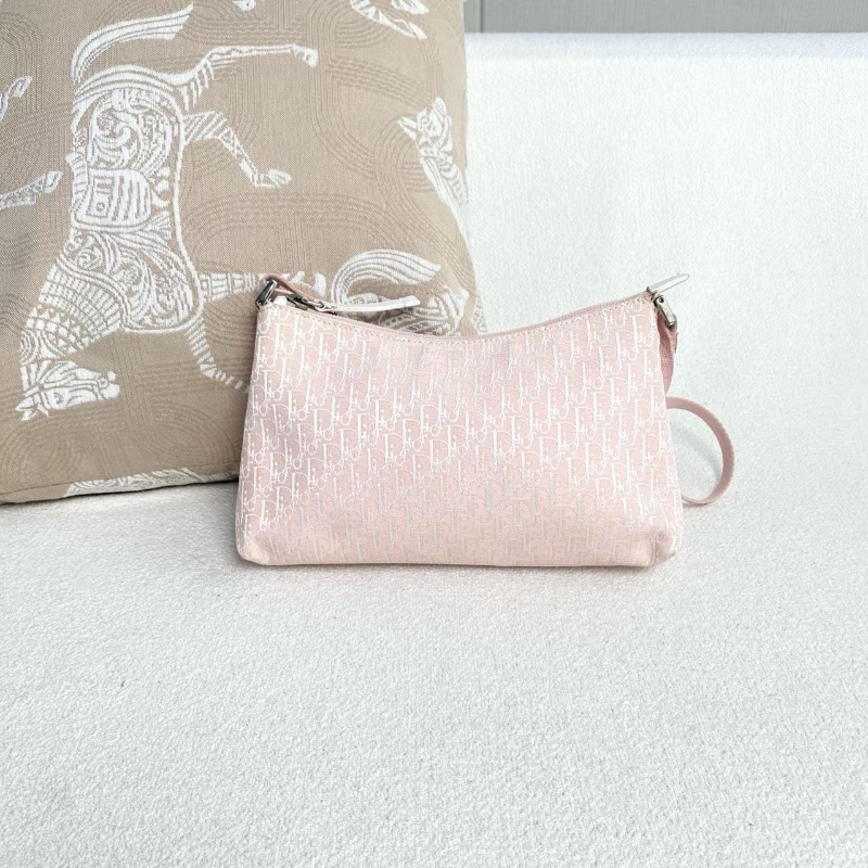 Dior老花麻將包 粉色 24*14*5 98新配件塵袋-8