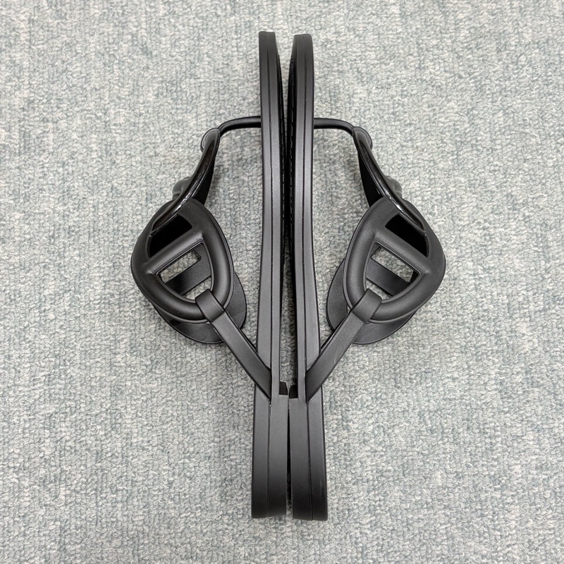 愛馬仕 hermes豬鼻子平底拖鞋 egerie 塑料拖鞋/人字拖/沙灘拖 黑色 36碼-2