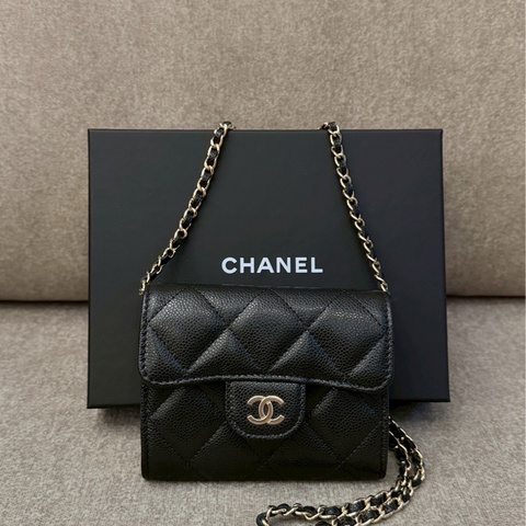 香奈兒黑色荔枝mini Woc