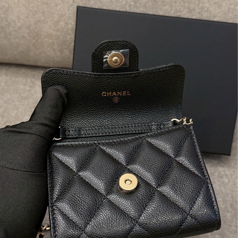 香奈兒黑色荔枝mini Woc-1