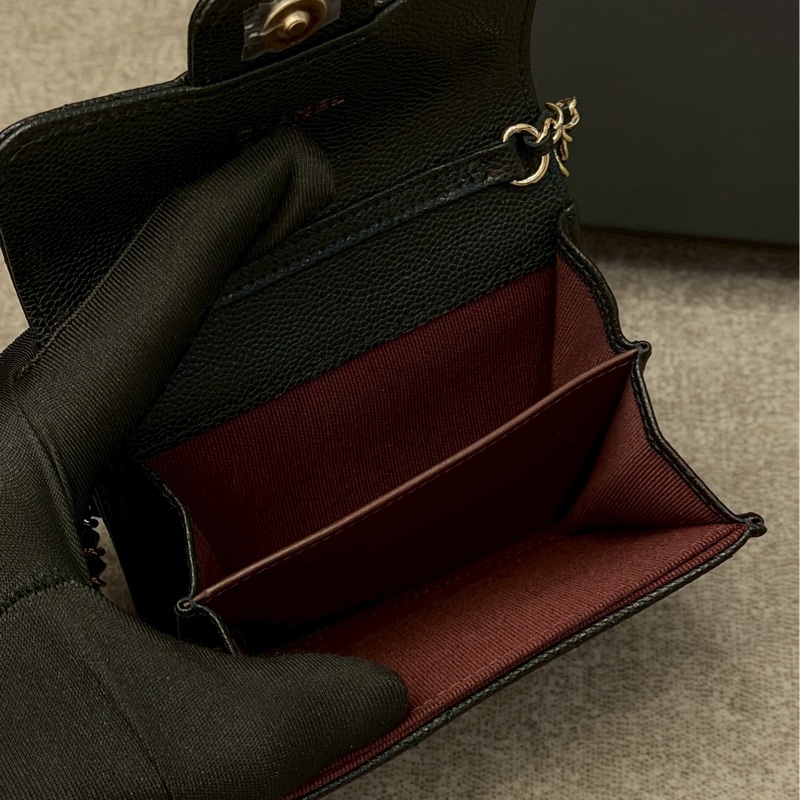 香奈兒黑色荔枝mini Woc-4