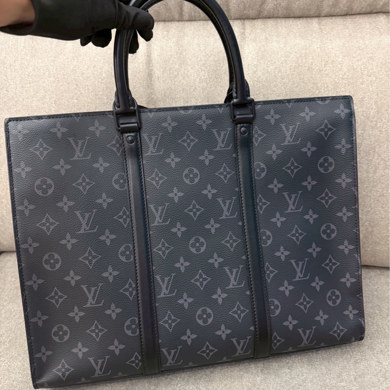 LV黑老花大號公事包-1