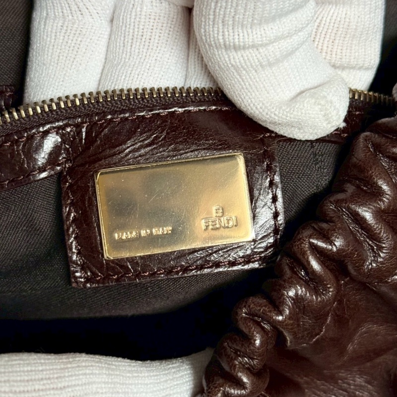 FENDI復古油皮醫生包(深咖啡)-7
