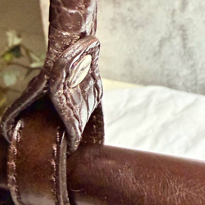 FENDI復古油皮醫生包(深咖啡)-11