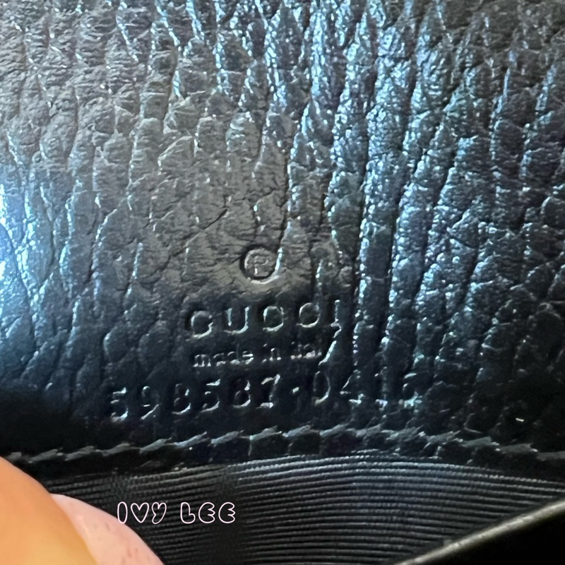 GUCCI GG Marmont Medium 中款 雙G 皮革 卡夾 短夾 黑色 烏木色 598587 正品 二手精品-6