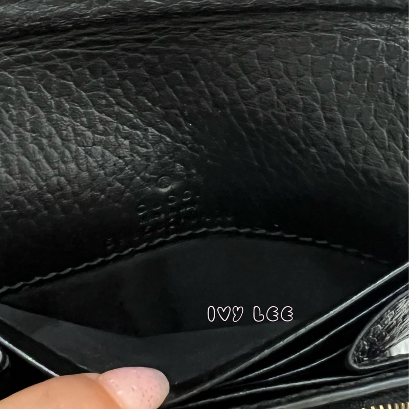 GUCCI GG Marmont Medium 中款 雙G 皮革 卡夾 短夾 黑色 烏木色 598587 正品 二手精品-7