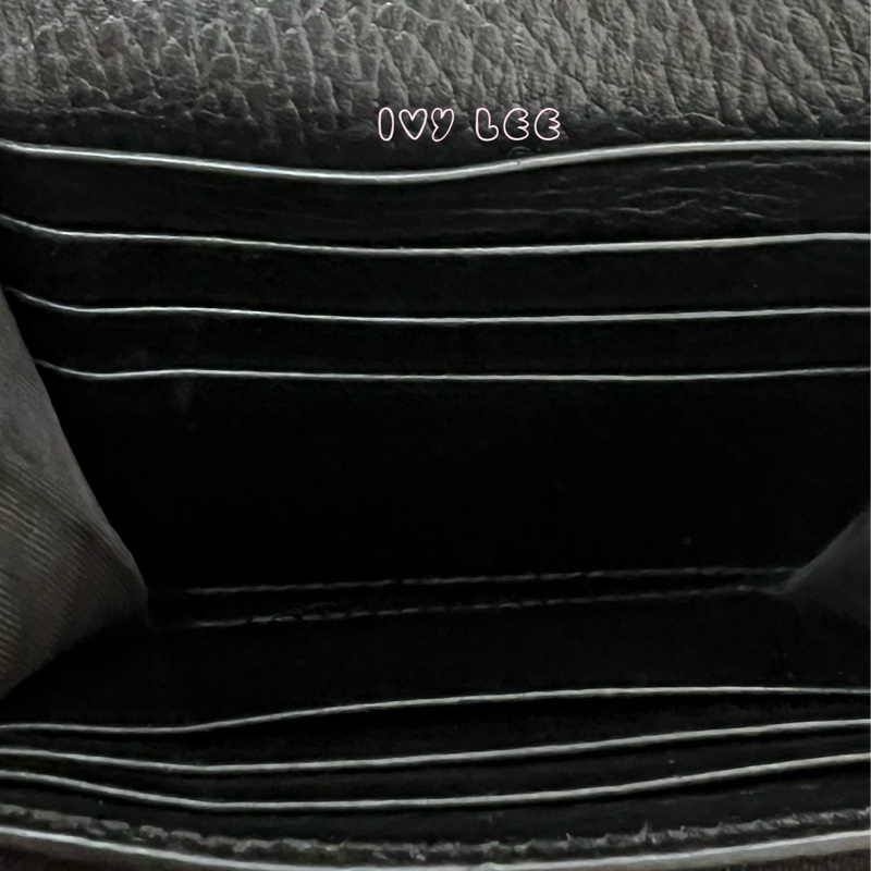 GUCCI GG Marmont Medium 中款 雙G 皮革 卡夾 短夾 黑色 烏木色 598587 正品 二手精品-8