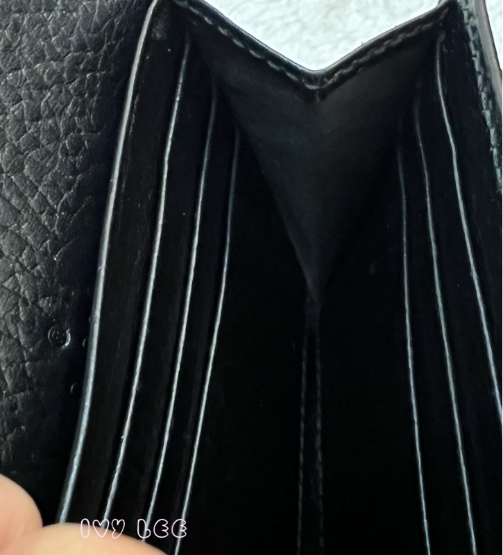 GUCCI GG Marmont Medium 中款 雙G 皮革 卡夾 短夾 黑色 烏木色 598587 正品 二手精品-9