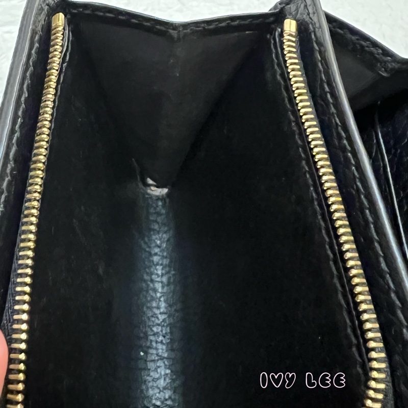 GUCCI GG Marmont Medium 中款 雙G 皮革 卡夾 短夾 黑色 烏木色 598587 正品 二手精品-12