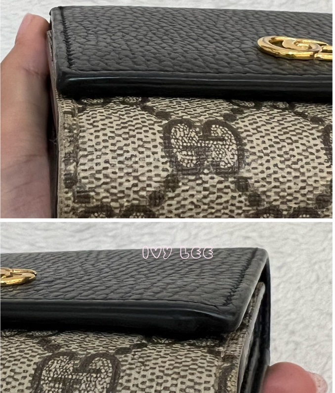 GUCCI GG Marmont Medium 中款 雙G 皮革 卡夾 短夾 黑色 烏木色 598587 正品 二手精品-19