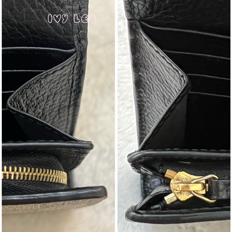 GUCCI GG Marmont Medium 中款 雙G 皮革 卡夾 短夾 黑色 烏木色 598587 正品 二手精品-20