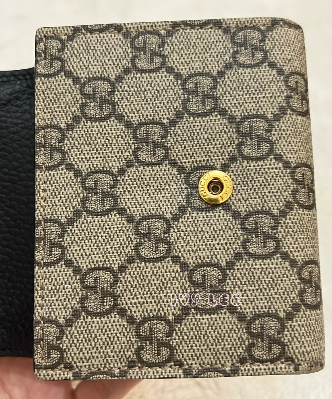 GUCCI GG Marmont Medium 中款 雙G 皮革 卡夾 短夾 黑色 烏木色 598587 正品 二手精品-24