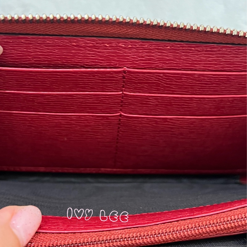 GUCCI 410102 花卉圖案 紅 ㄇ字拉鍊長夾 正品 二手精品-4