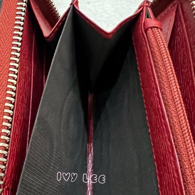 GUCCI 410102 花卉圖案 紅 ㄇ字拉鍊長夾 正品 二手精品-10