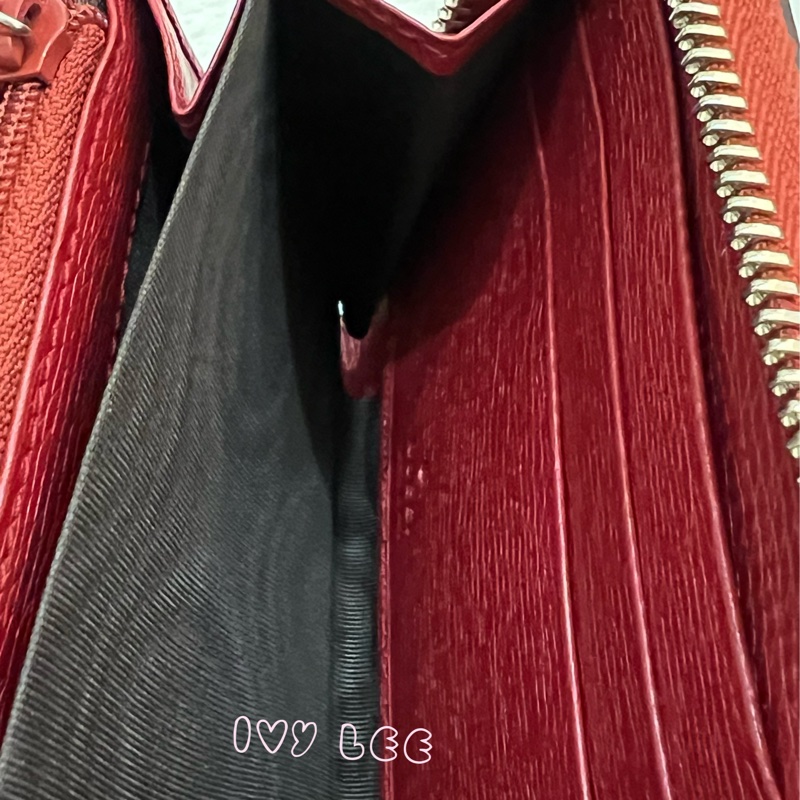 GUCCI 410102 花卉圖案 紅 ㄇ字拉鍊長夾 正品 二手精品-14