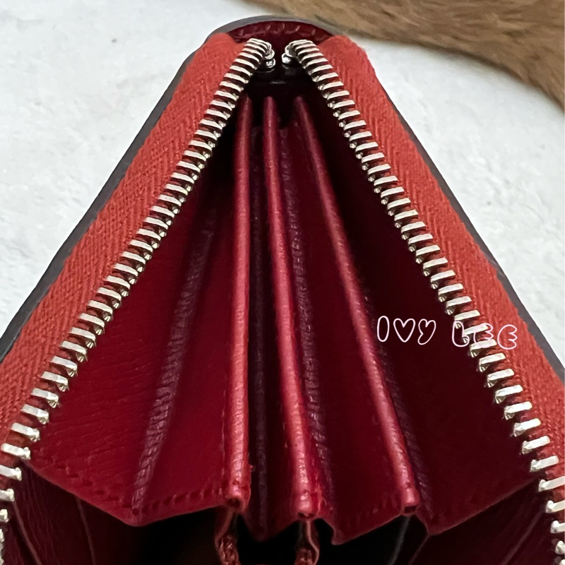 GUCCI 410102 花卉圖案 紅 ㄇ字拉鍊長夾 正品 二手精品-16